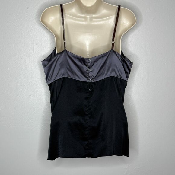 Mossimo‎ Womens Silk Tank Top Cami XL Black Gray Babydoll Empire Waist Goth 90s - Picture 2 of 11